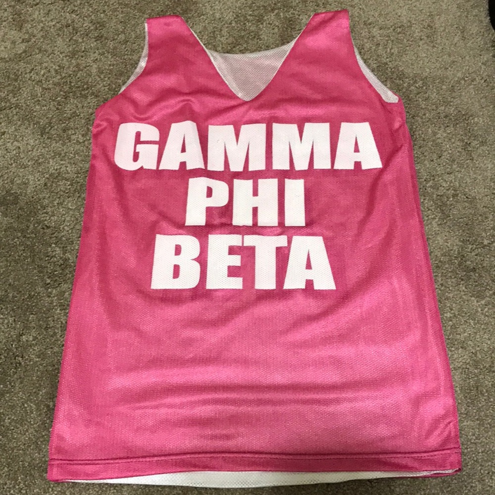 Gamma Phi Beta Reversible Athletic Pinnie Pink
